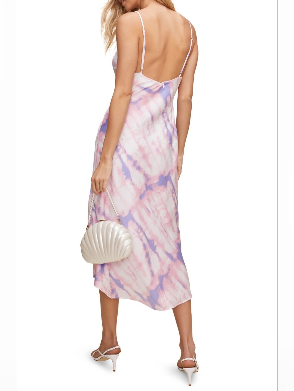 Astr The Label Pink Purple Bias Cut Sleeveless Satin Midi Slip Dress Size XL - Picture 3 of 12